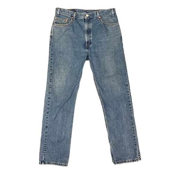 Vintage Levis 505 Jeans Mens 38 Blue Regular Fit Straight Denim High Rise 2002 - Picture 1 of 14
